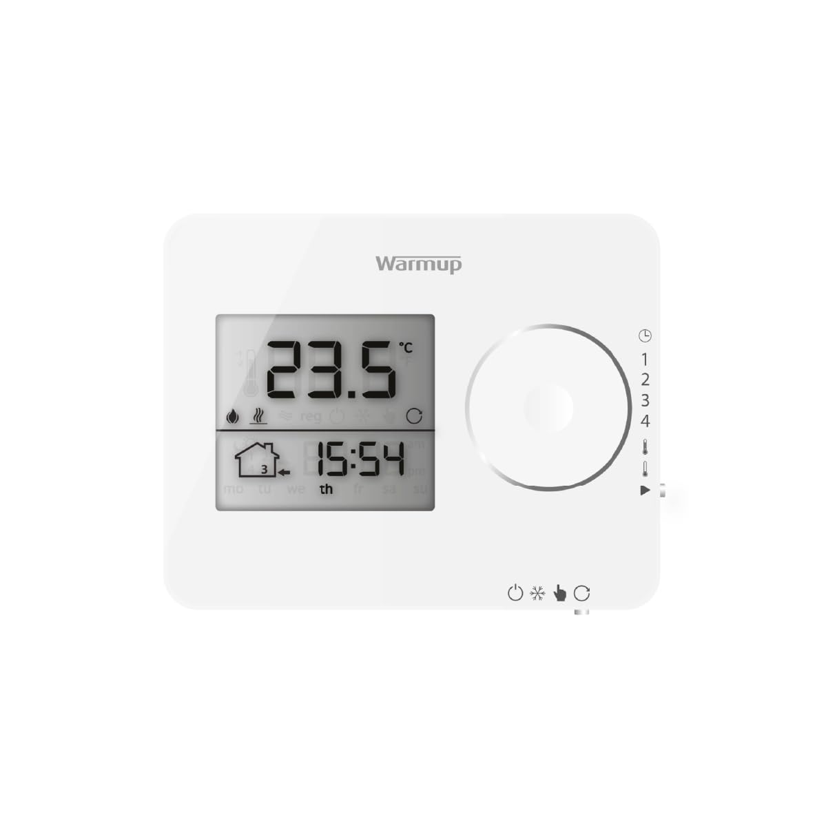 Warmup Tempo Digital Thermostat Porcelain White for underfloor Heating