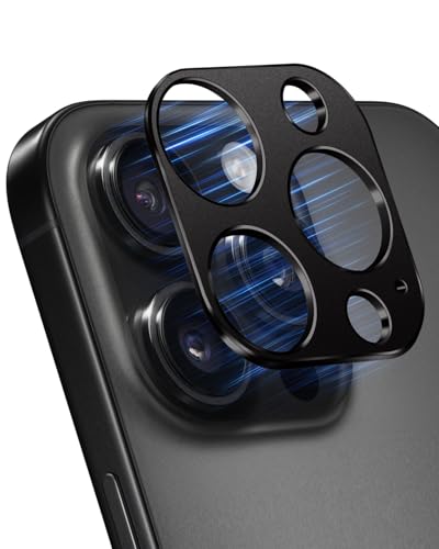 #VerdientProvisionen<br>Kameraschutz Kompatibel mit iPhone 16 Pro /16 Pro Max 9H Metalle Kamera Schutzrahmen Keine Auswirkung auf das Schießen Kamera Schutzfolie für iPhone 16 Pro /16 Pro Max 1 Stück (Schwarz)