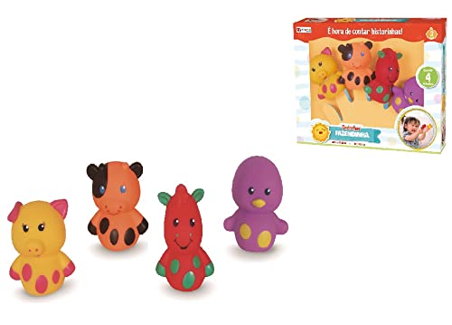Alpha brinquedos Dedoche fazendinha com 4 figuras, Multicor