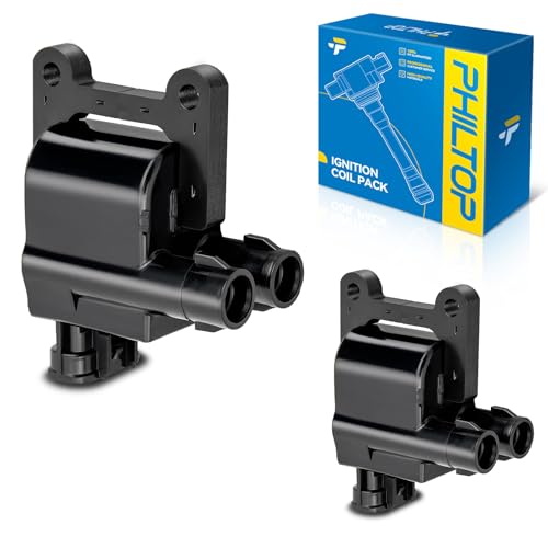 Image of PHILTOP Ignition Coil 2 Packs UF180 Fit for Toyota 1997-2001 Camry 2.2L, 1998-2000 Tacoma 2.4L 2.7L, 1998-2000 RAV4 2.0L, 1997-2000 4Runner 2.7L, 1999-2001 Solara 2.2L, 1998 T100 2.7L