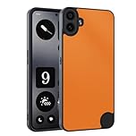 QINOUK Case for Nothing CMF Phone 1, [Anti-Scratch] Ultra-thin Protective Case, PU Leather Case, for Nothing CMF Phone 1-Orange