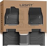 LASFIT Floor Mats for Toyota Tundra 2022-2024 2025 CrewMax Cab, All Weather Custom Fit TPE Floor Liners for Tundra SR/SR5/TRD PRO/Limited/Platinum/Castone Front&Rear 2 Row Car Mats, Black