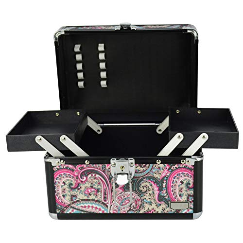 Maleta Para Maquiagem e Joias Frasqueira Mandala Indiana Preto CBRN12596