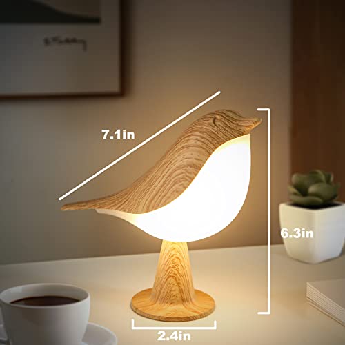 Ym Dragon 220518HJ03-1-10452-1617245841 Small Bird Table Lamp, Cordless Bedside Lamps, Battery Operated Lamp With 3 Color Temperatures, Dimmable Bird Night Light thumb #2