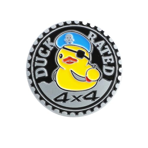 Image of Cute Duck Rated Emblem 4 X 4 Car Sticker for Truck Compatible with Jeep Wrangler Vehicles (Cute Duck-2)