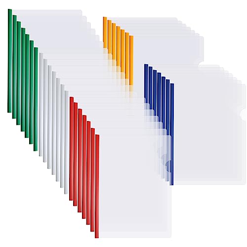Pochettes transparentes A4 classeur barre coulissante plastique 5 couleurs