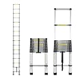 Telescoping Ladder, Telescoping Extension Ladder Aluminum 330lbs Capacity Retractable Foldable for Home RV Outdoor Use - Compact & Durable(19ft/5.8m)