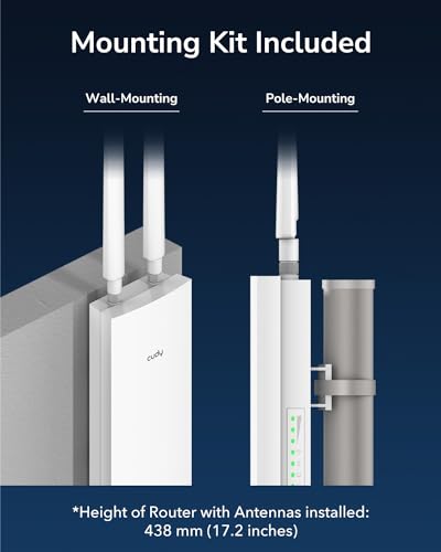 Cudy Zewnętrzny Punkt Dostępowy AC1200 Gigabit, Wzmacniacz WiFi, IP65, Gigabit RJ45, Beamforming, MU-MIMO, Adapter PoE w zestawie, AP1300 Outdoor