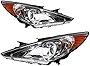 MARSFLUX Headlight Assembly Set Pair,Compatible with 2011-2014 Sonata Chrome Housing Amber Corner Halogen Headlights (Driver and Passenger Side)