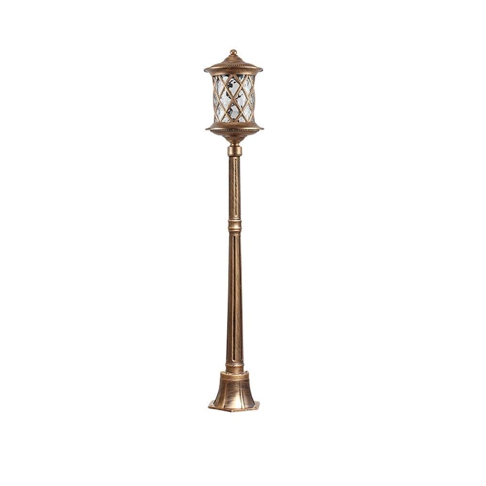 QUSYZD Lamp Post Lights Outdoor, Lamp Post Lights, Creative European Outdoor Lighting Street Lights E27 Glass Lampshade Bright Landscape Lamp Ip54 Professional Waterproof Garde,Brass-Height 140cm