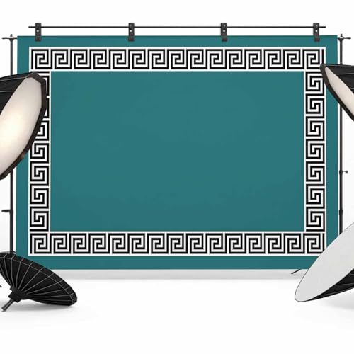 Photography Backdrop Greek Abstract Inspired Key Pattern Photo Background 5x7ft,Portrait