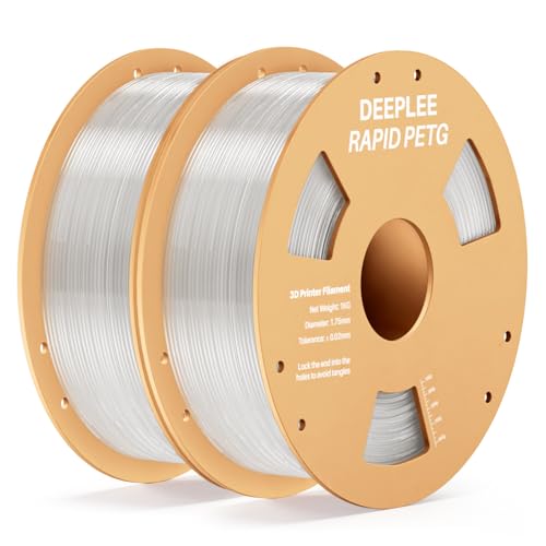 DEEPLEE Rapid PETG Filament 1.75mm, High Speed PETG 3D Printer Filament Up to 600 mm/s, Dimensional Accuracy +/- 0.02 mm, Fits for Most FDM 3D Printers, 2kg Transparent