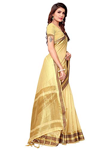 Image of AKHILAM Women's Cotton Silk Saree with Unstitched Blouse Piece (CNCX01 Parent)
