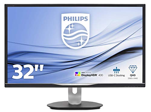 Philips 328P6AUBREB/00 80 cm (31,5 Zoll) Monitor (Displayport, HDMI, IPS Panel, USB Docking Monitor, USB-C, 4 ms, 2560 x 1440, Pivot) schwarz