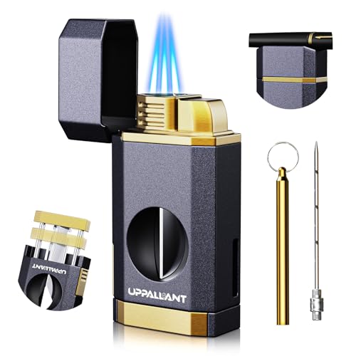 Encendedor de soplete triple llama con cortadora y herramientas integradas