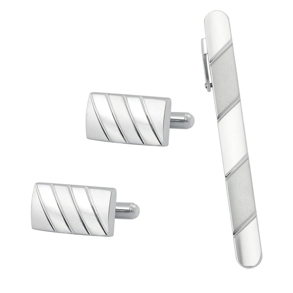 Jewelry Cufflinks Sandblasted Matte Painted Twill Metal Tie Clip Cufflinks Set Men's French Collar Clip Cufflinks