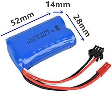 Miniatura 2 de Batería de litio recargable 500mAh 6.4V JST+SM3P enchufe para WLTOYS 18401 18402 RC coche electrodomésticos equipo de iluminación con cable de carga