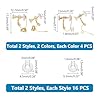 UNICRAFTALE About 16Pcs 2 Styles 2 Colors Clip-on Earring Component Golden Adjustable Screw Stainless Steel Earrings Converter for Non-Pierced Ears with Loops and Silicone Pads for Earring Making #2