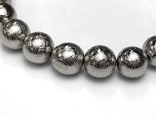 Genuine Natural Gibeon Iron Meteorite Bracelet 10Mm Round Beads Crystal Gemstone Women Men #TOP2