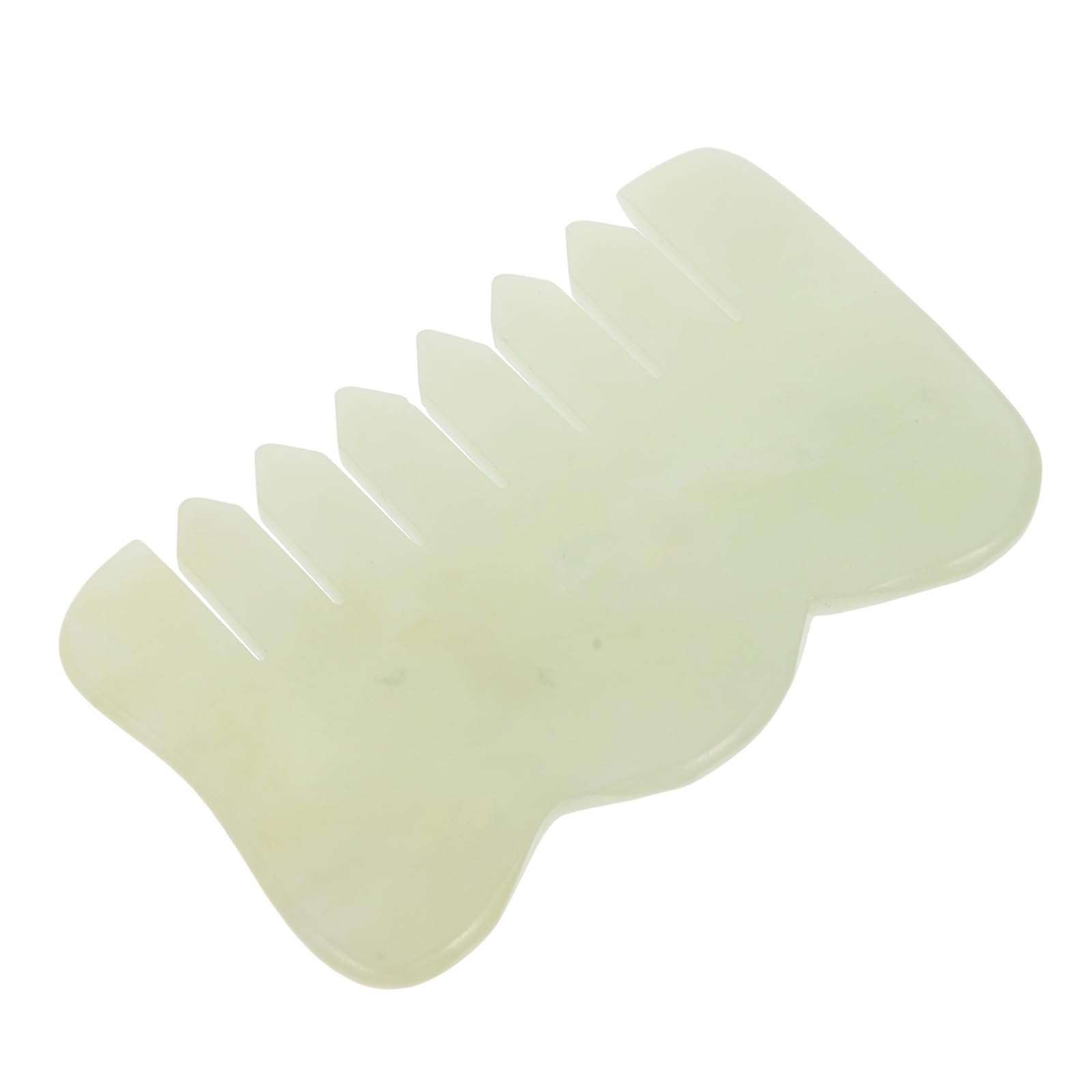 Jade Massagekamm Grün für Haar und Kopfhaut, Tragbar für Zuhause | Massiver Jade, Feine Verarbeitung, Natürliche Muster, als Geschenk für Ehefrau