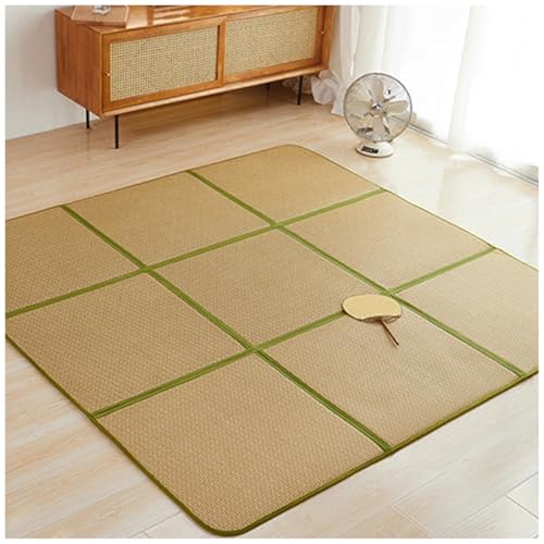 Tatami - Alfombrilla de suelo plegable, antideslizante, transpirable, para sala de estar, dormitorio, gatear y jugar, tapete tradicional para dormir, juego de 4 piezas