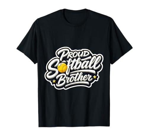 Proud Softball Brother Player Game Day Sister Family Support T-Shirt