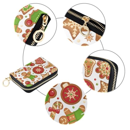 Christmas Cookies Celebratory Wallet for Women Small RFID Blocking Credit Card Wallets Cute Compact Coin Purse Pouch with Zipper4