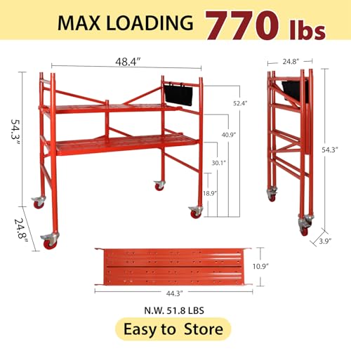 image for LEADALLWAY Scaffolding Platform 4 Foot High Mobile Baker Scaffolding 4