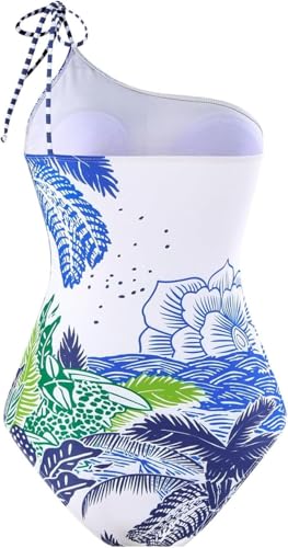 Image of AARAM Stylish Premium Women's One Piece Swimsuit with Cover Ups Wrap Skirt Sarong Retro Floral Print Monokini Tummy Control Swimwear, Printed Swimming Costume for Women Beach Wear