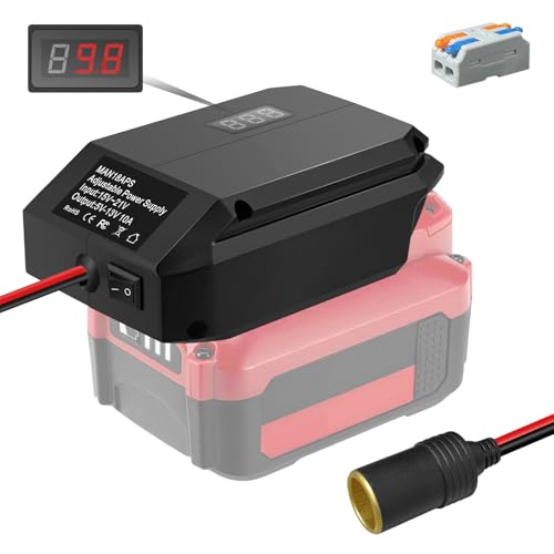 20V to 12V Step Down Converter for Craftsman 20V Power Wheels Battery Adapter&Cigarette Lighter Adapter,DC 12V(5-13V) Buck Converter Regulator, Voltage Reducer Transformer for DIY RC Toy Car Tool