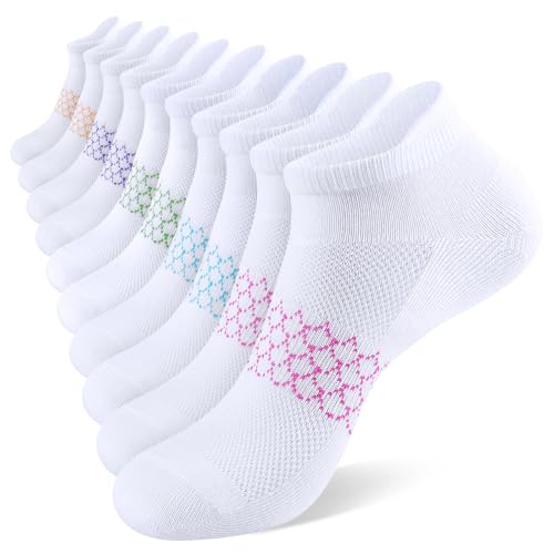 10 Pairs Womens Ankle Socks Cotton Lightweight Athletic Low Cut Socks for Women With Tab