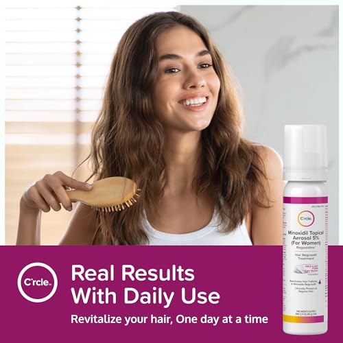 Minoxidil for Women 5% Foam - Helps Restore Top of Scalp Hair Loss & Hair Growth, Regrowth with Unscented Topical Treatment for Thinning Hair (5% Minoxidil Foam for Women, 4-Month Supply