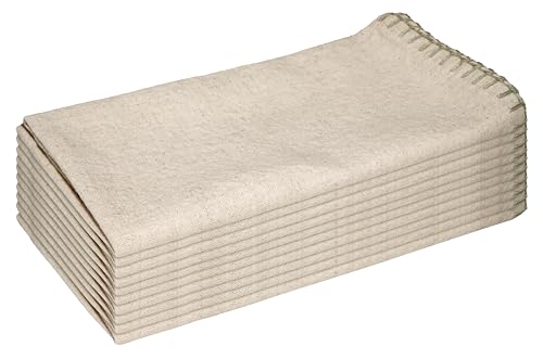 Servilletas de tela cuadradas beige 17x17 pulg set x6 miniatura 1