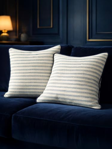 Image of IndigoRider Hand Block Print 100% Cotton Fabric Cushion Covers |Size - 16'' x 16'' | Decorative Throw Pillow Covers for Sofa, Bed & Living Room | Soft & Durable Jaipuri Cushion Cover | Set of 4