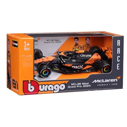 Bburago 1/43 McLaren F1 MCL38 Miami Grand Prix #4 Lando Norris miniatura 6