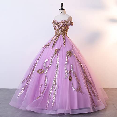 Image of Women's Beading Sweetheart Ball Gown Tulle Layed Long Quinceanera Dress