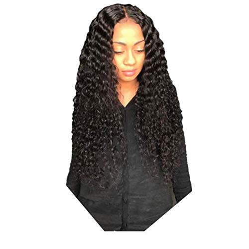 Horypt Perruques Bouclées pour Femmes Noires, Perruque De Cheveux Humains Afro Bouclés De 64,7 Cm Longues Perruques Avant Naturelles pour Femmes Noires – vue 2