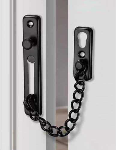 Image of DRUCILA 1Pcs Security Door Chain Lock Sturdy Door Lock Latch for Inside Door Stainless Steel Hotel Door Lock with Spring Button Door Locks for Kids Safety.(Chain Door Lock)