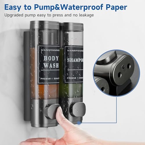 Image of Wall Mounted 3 in 1 Soap Dispenser Set, Shampoo Conditioner Body Wash Holder, Refillable Bathroom Shower Dispenser for Hotel & Home (2-Chamber)