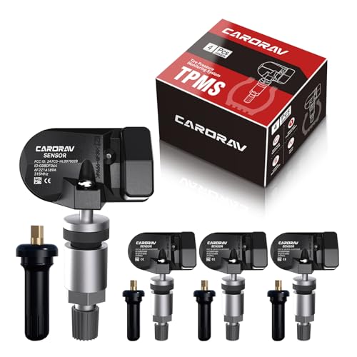 Tire Pressure Monitoring System Sensor TPMS Replacement for 06-08 Ford F150 Fusion Mustang Flex Ranger Lincoln Mazda Mercury, 315MHz Replaces 6F2Z1A189A 7L1Z1A189A 4 Pack - 4 Replaceable Valve Stems