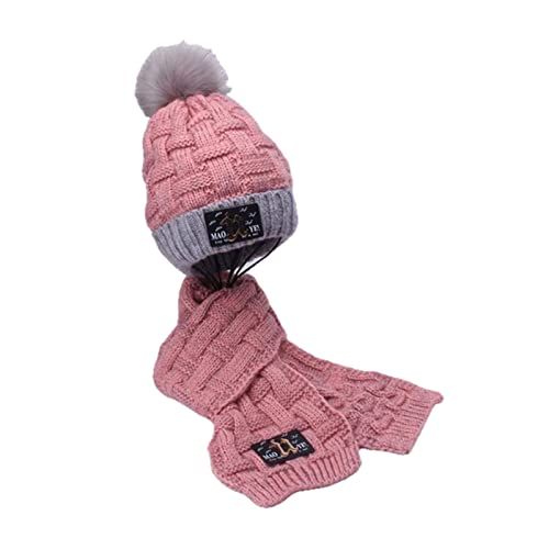 Gorro de punto para niños que protege las orejas del frío con bufanda a juego 6