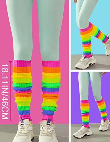 V28 Women Juniors 80S Eighty's Ribbed Leg Warmers For Party Sports (Z46-Mix13) #TOP2