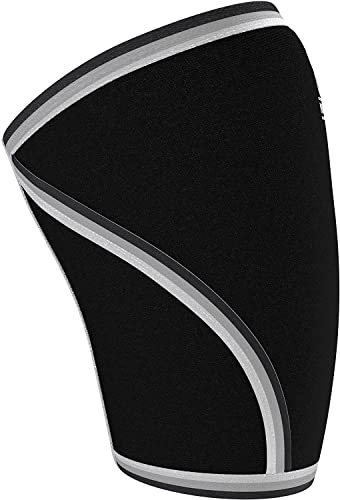 Image of Leosportz Knee Support for men Gym (1Pair) - 7mm Power Knee Support Gym Workout | Knee Sleeves for Running Jogging Gym Squats (XL, Black)
