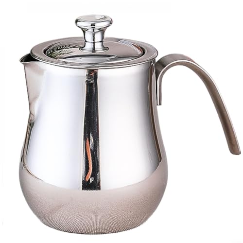 EffiFish Cafetera de acero inoxidable de 650 ml, con cuello de cisne, para preparar a mano, cafetera moca, boquilla resistente al calor, hogar, oficina, camping