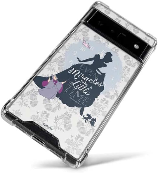 Skinit Clear Phone Case Compatible with Google Pixel 6 - Officially Licensed Disney Cinderella Miracles Take Time Silhouette Design
