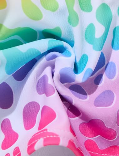 Kdwdvbn 2 Pieces Girls Swimsuit, Cute Summer Colorful Patterns Bathing Suits for Teen Girls Swimwear, Rainbow Pink, 4-5 Years — view 5