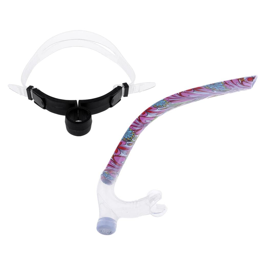 Snorkel de Buceo con Tubo de Respiración de Silicona Clip de Fijación Purga Central Resistencia Baja Adecuado para Entrenamiento de Natación