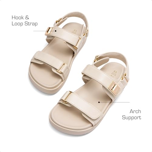 Image of DREAM PAIRS Girls Sandals Casual Open Toe Two Adjustable Strapped Sandals with Hook and Loop for Little Kid /Big Kid