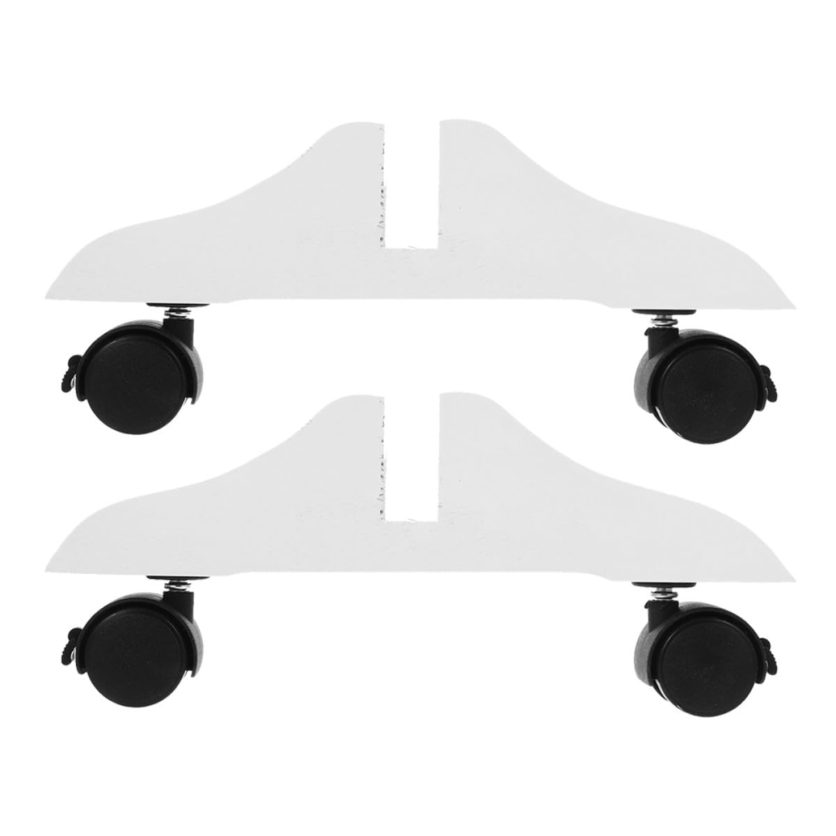 2pcs Wooden Room Divider Holder with White Standard Wheels, Movable Screen Partition Base Feet for Household Privacy Screen Stand and Bedroom Partition Bracket