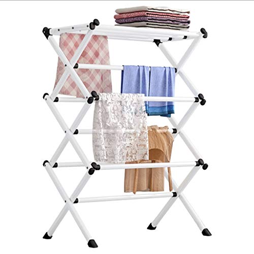 YI0877CHANG Tendedero de Ropa Perchero Plegable Perchero de Piso Perchero de Ropa Simple Perchero de Secado en el hogar Perchero Toallero Estante de lavandería